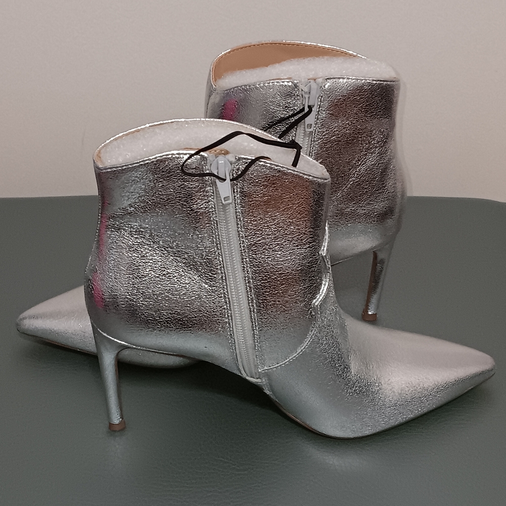 Express Metallic Silver Heeled Boots